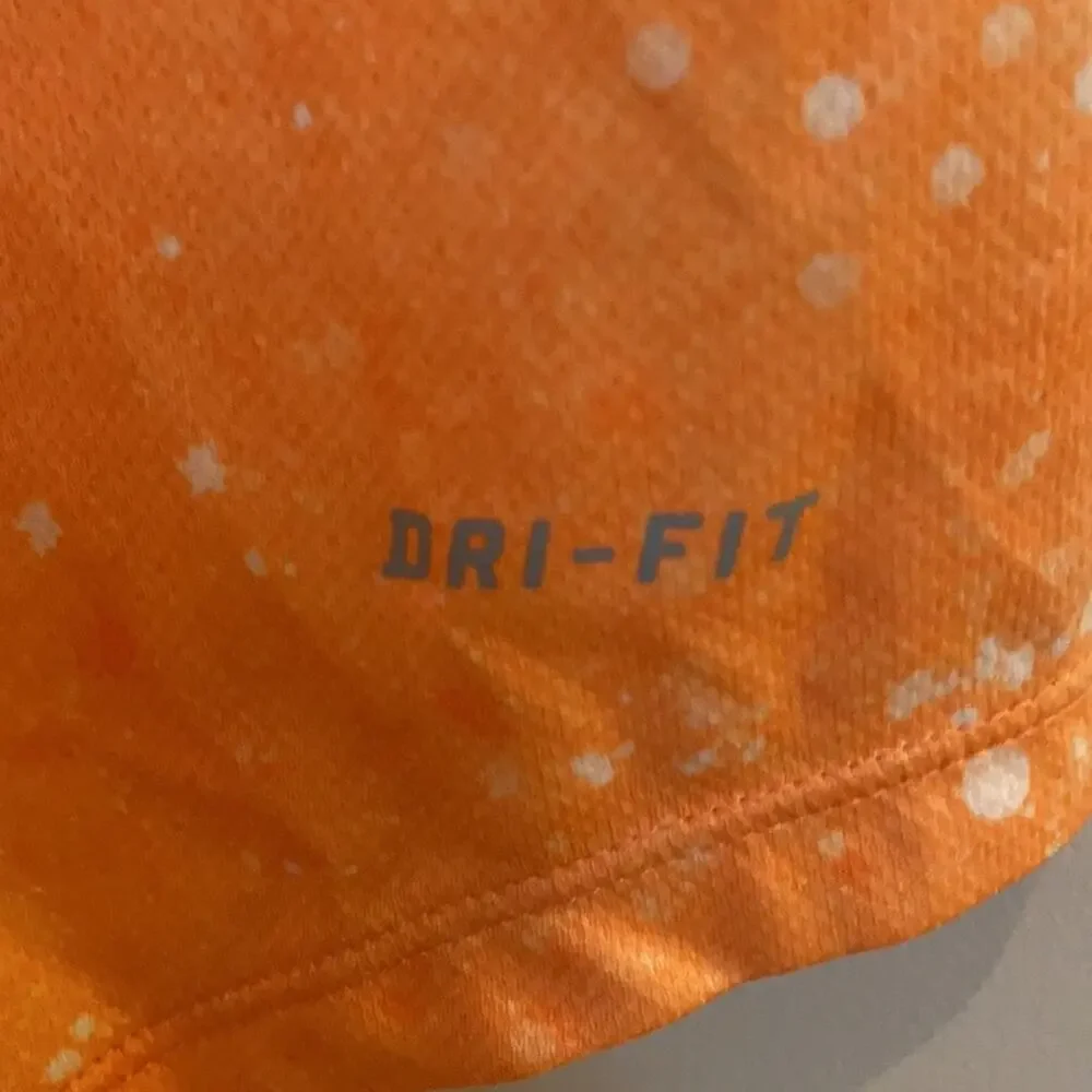 Nike Dri-Fit Tank Top Orange Splatter Design Size Small Loose Fit